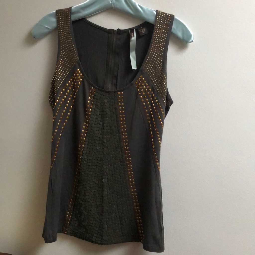 Women’s Tank Embellished With Sequins & Studs